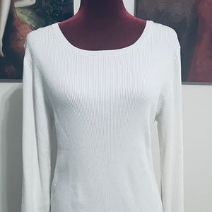 Ann Taylor White Crew Neck Top